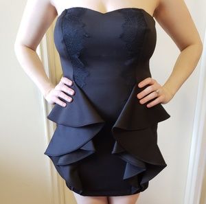 NWT BCBGMAXAZRIA black mini cocktail dress